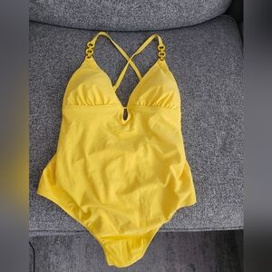 Shade & Shore Yellow One Piece Swimsuit XL